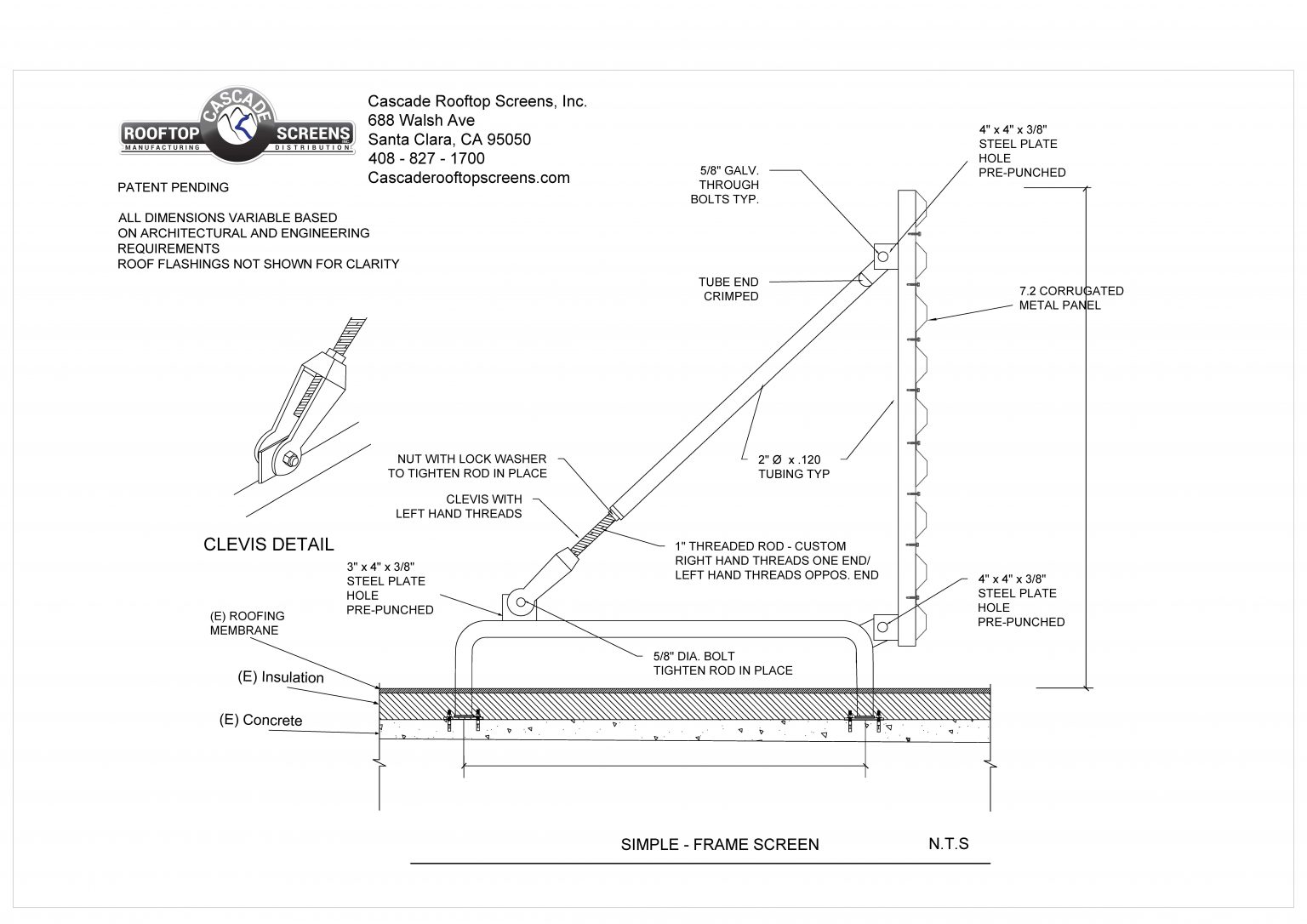 Roof Panel Detail & Spec Downloads | Cascade Rooftop Screens