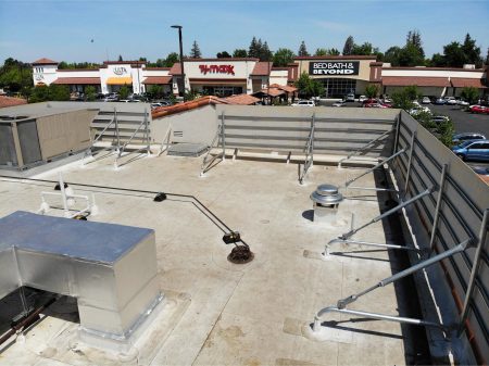 stucco equipment screen on TPO roof in sacramento california