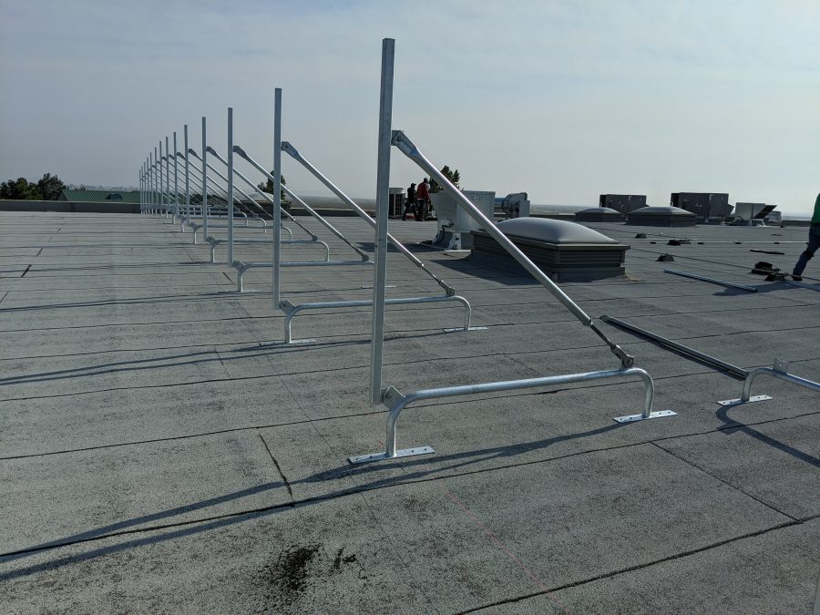 Cascade rooftop simple frame screens on sloped roof